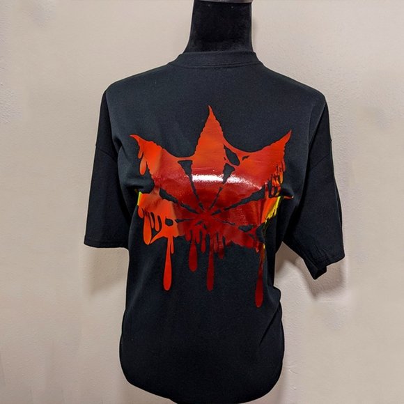 Handmade Other - Red Holographic Cannabis Drip Shirt